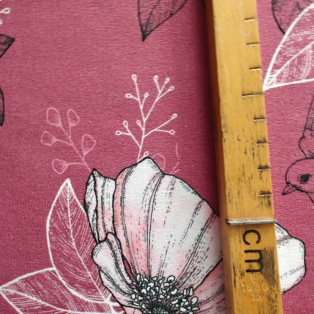 Vuorella kangaskauppa - Hellä joustocollege viininpunainen