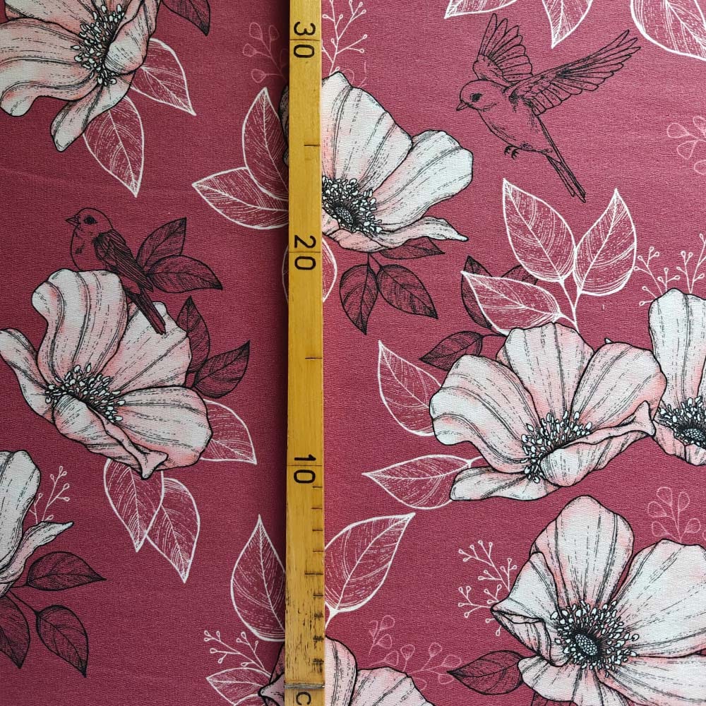 Vuorella kangaskauppa - Hellä joustocollege viininpunainen