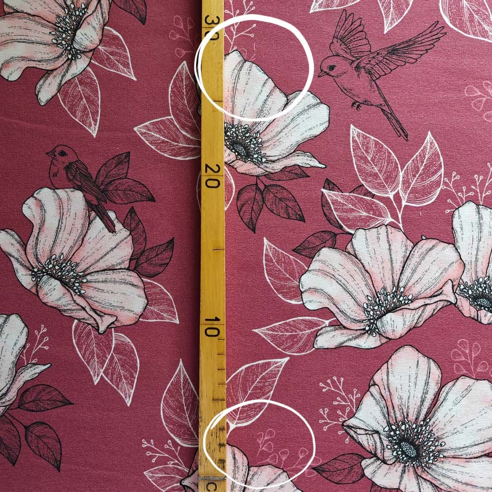 Vuorella kangaskauppa - Hellä joustocollege viininpunainen