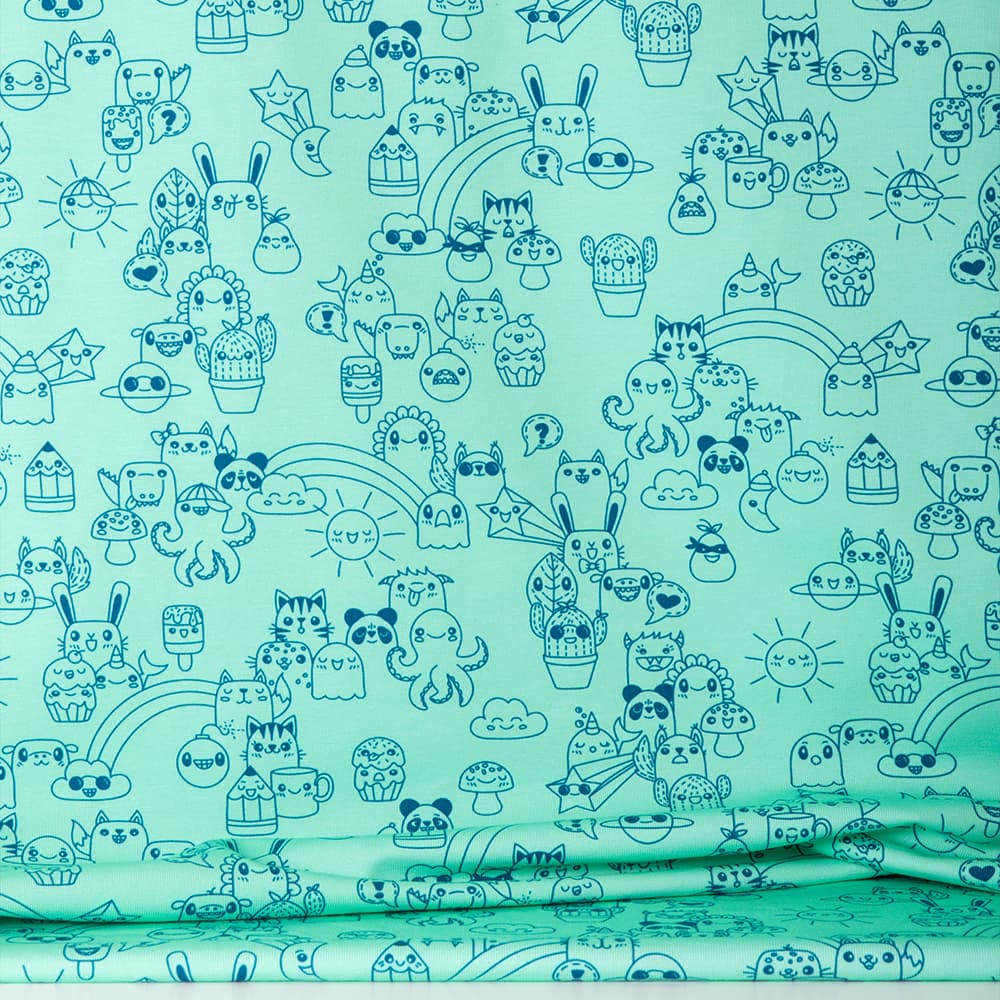 Vuorella kangaskauppa - Doodle trikoo