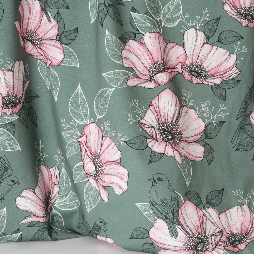 Vuorella kangaskauppa - Hellä trikoo vihreä