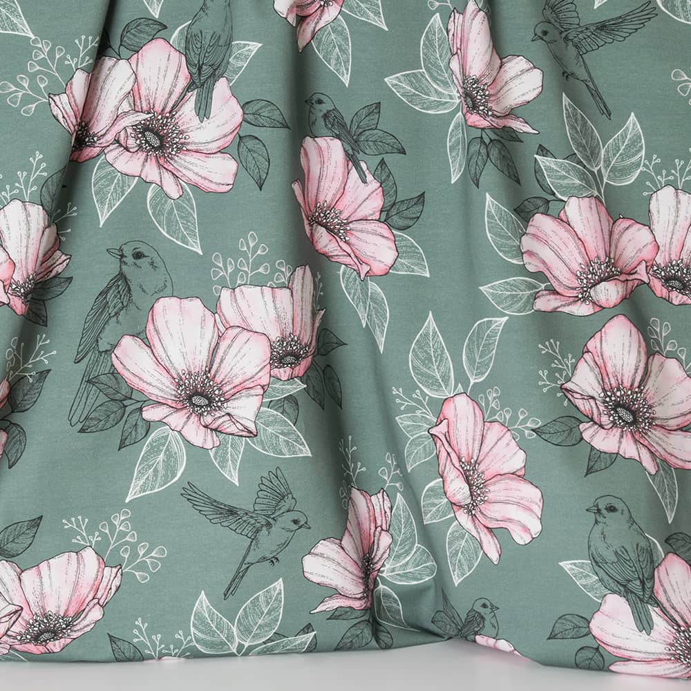 Vuorella kangaskauppa - Hellä trikoo vihreä