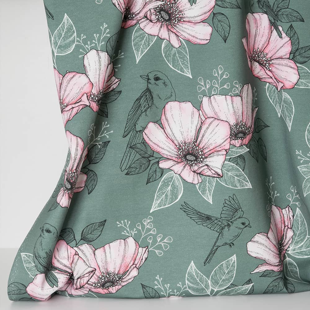 Vuorella kangaskauppa - Hellä trikoo vihreä