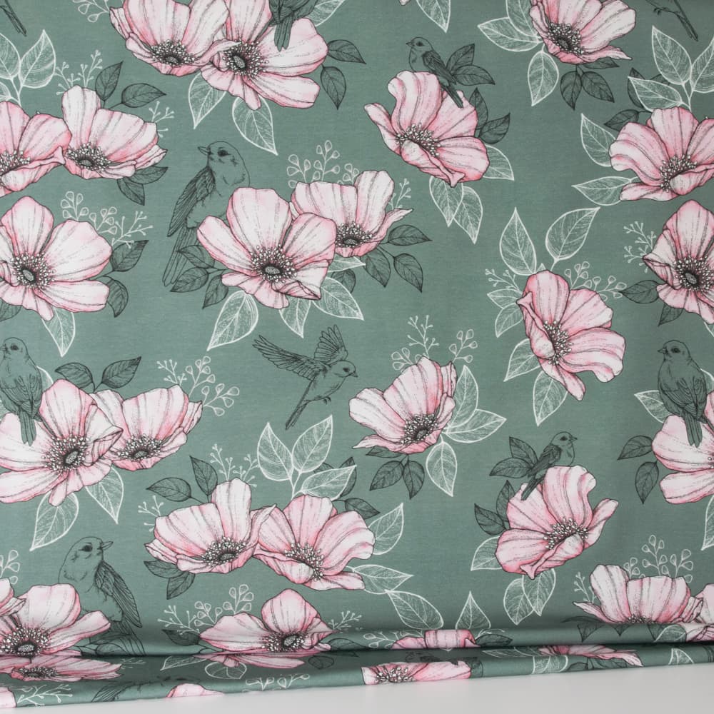 Vuorella kangaskauppa - Hellä trikoo vihreä