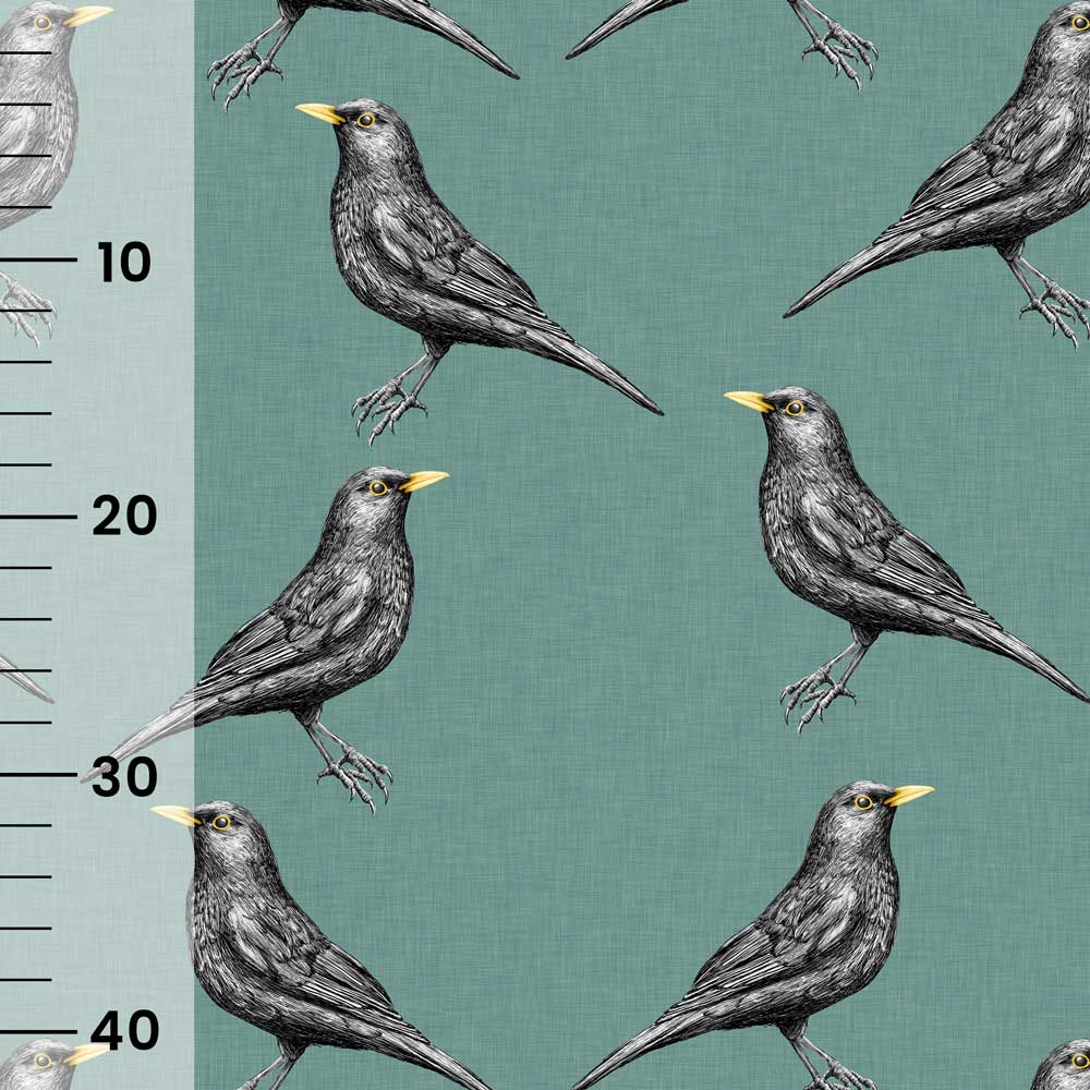 Vuorella kangaskauppa - Mustarastas viskoosi