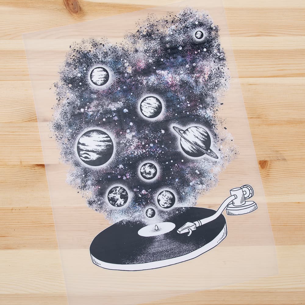 Vuorella kangaskauppa, silityskuvat - Aurinkokunta silityskuva