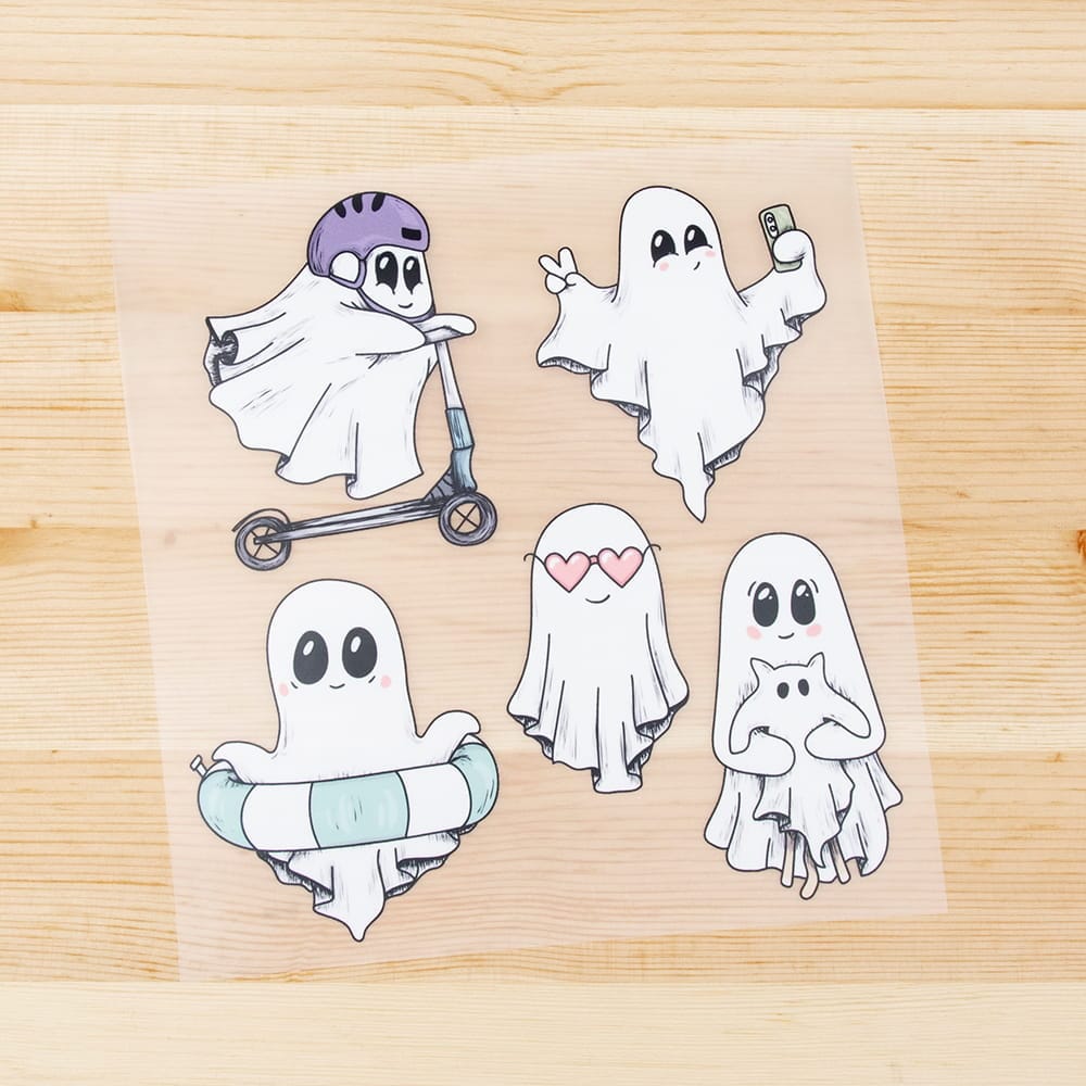 Vuorella kangaskauppa, silityskuvat - Kummitukset silityskuva