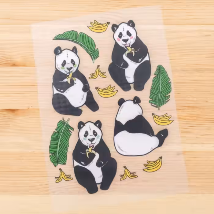 Vuorella kangaskauppa, silityskuvat - Banaanipanda silityskuva