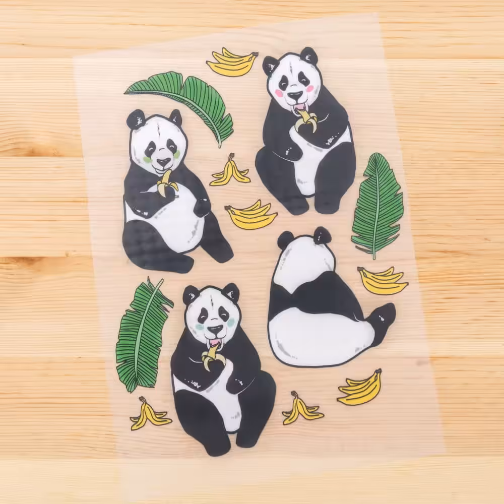 Vuorella kangaskauppa, silityskuvat - Banaanipanda silityskuva