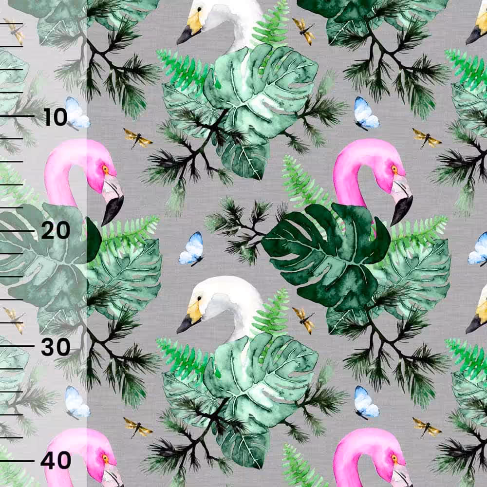 Vuorella kangaskauppa – Paratiisi trikoo harmaa