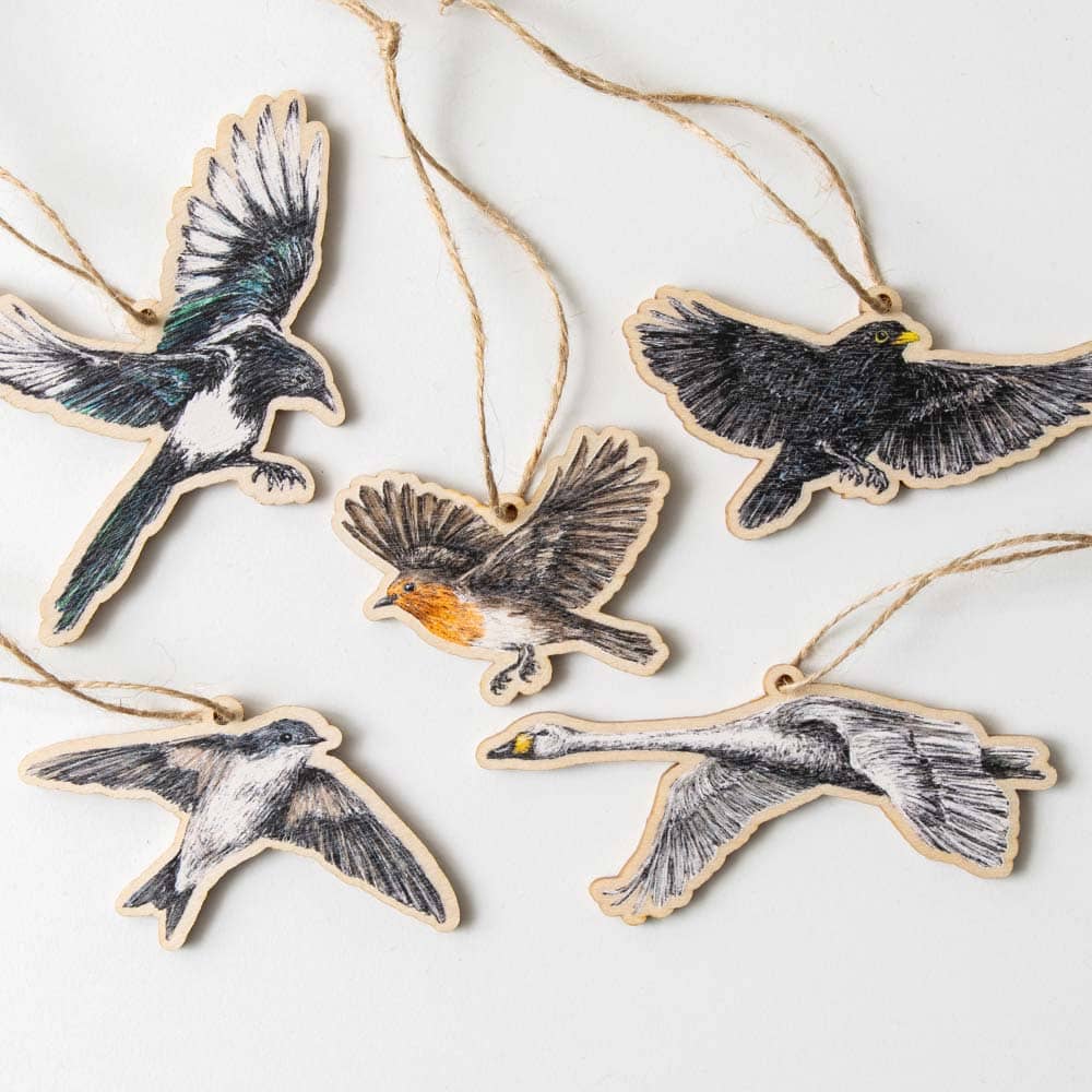 Vuorella kangaskauppa -Koristeet, koristelinnut