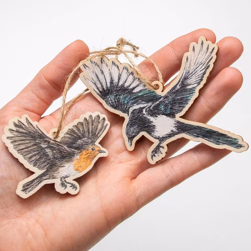 Vuorella kangaskauppa -Koristeet, koristelinnut