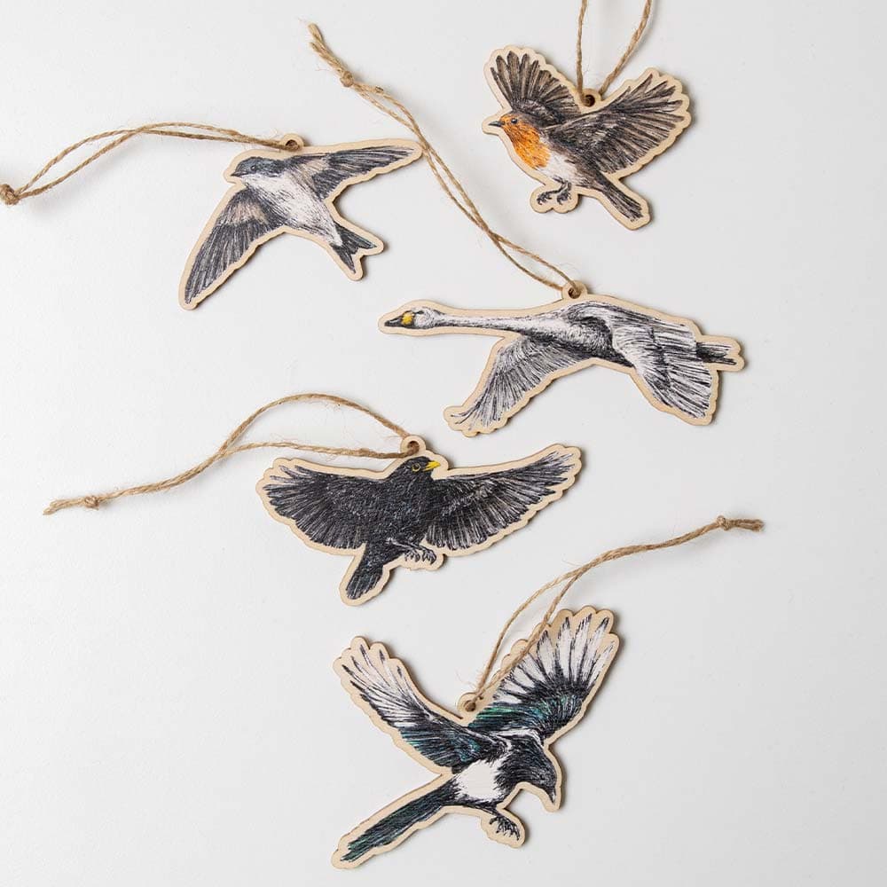 Vuorella kangaskauppa -Koristeet, koristelinnut