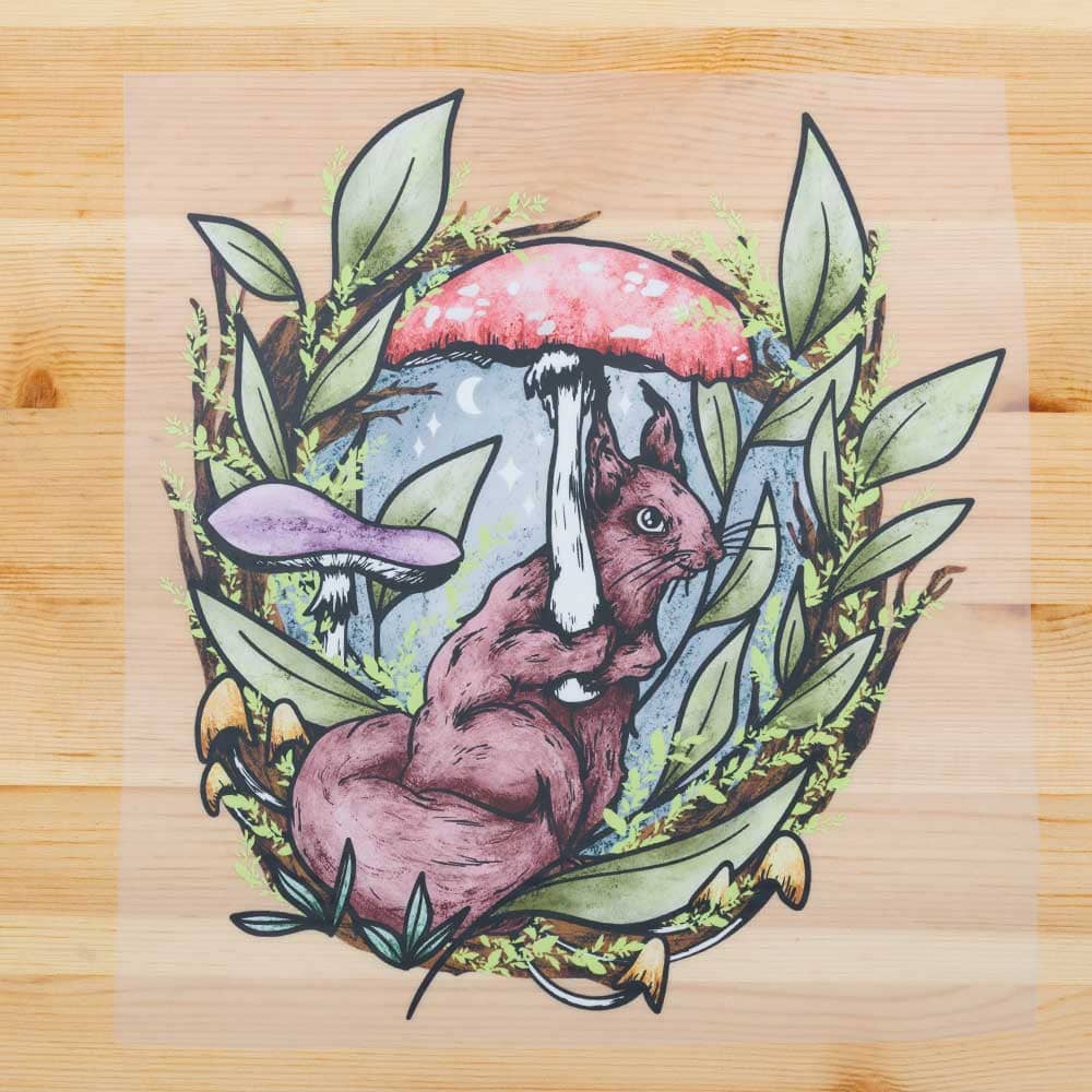 Vuorella kangaskauppa -Orava silityskuva