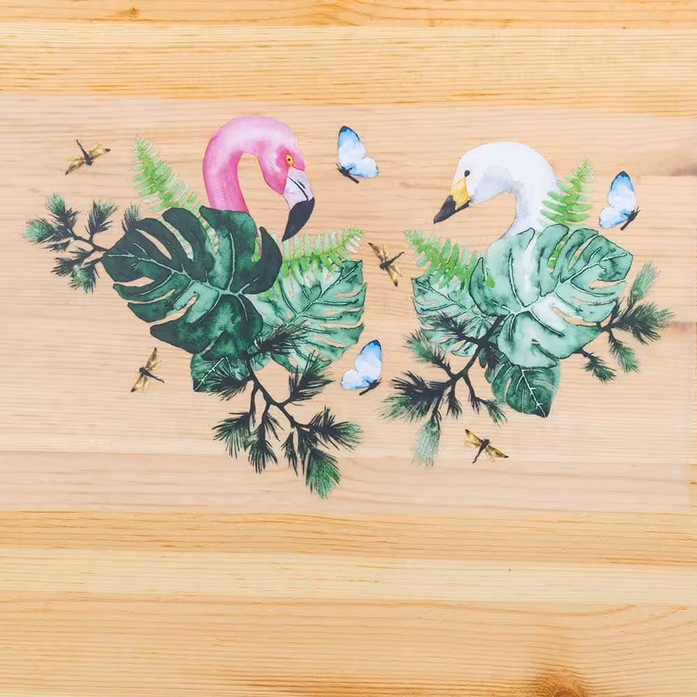 Vuorella kangaskauppa -Paratiisi silityskuva