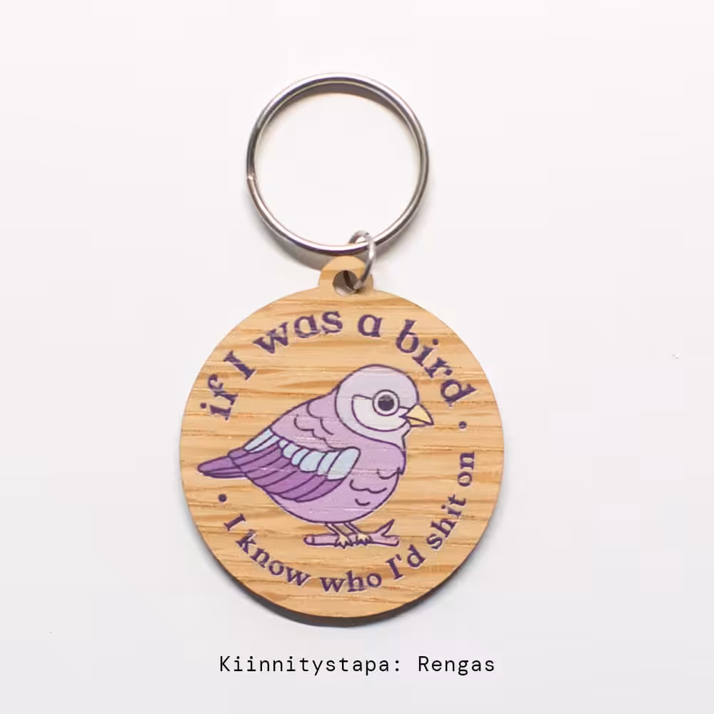 Vuorella kangaskauppa -Koristeet, If I was a bird avaimenperä
