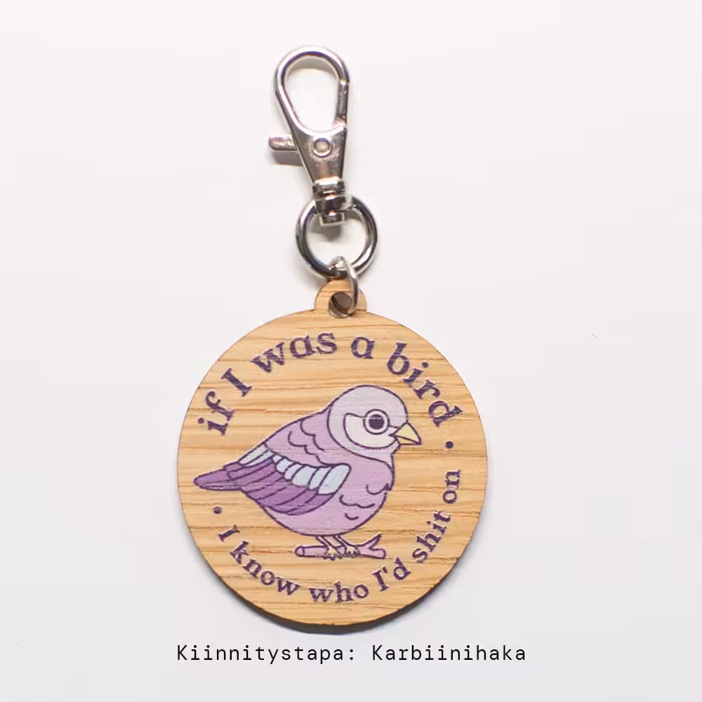 Vuorella kangaskauppa -Koristeet, If I was a bird avaimenperä