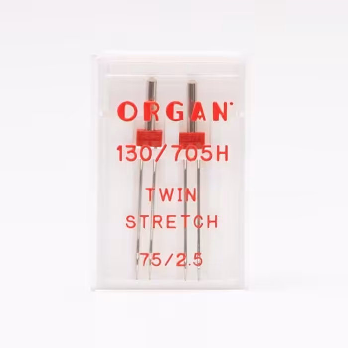 Vuorella kangaskauppa - Ompelutarvikkeet, ompelukoneen neulat, Organ Twin stretch 75/2,5