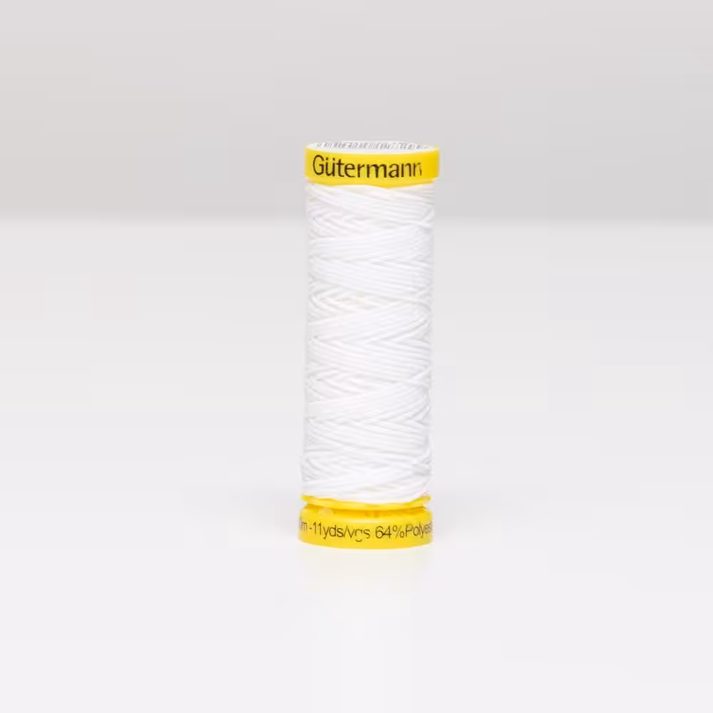 Vuorella kangaskauppa - Ompelutarvikkeet, Gütermann kuminauhalanka valkoinen